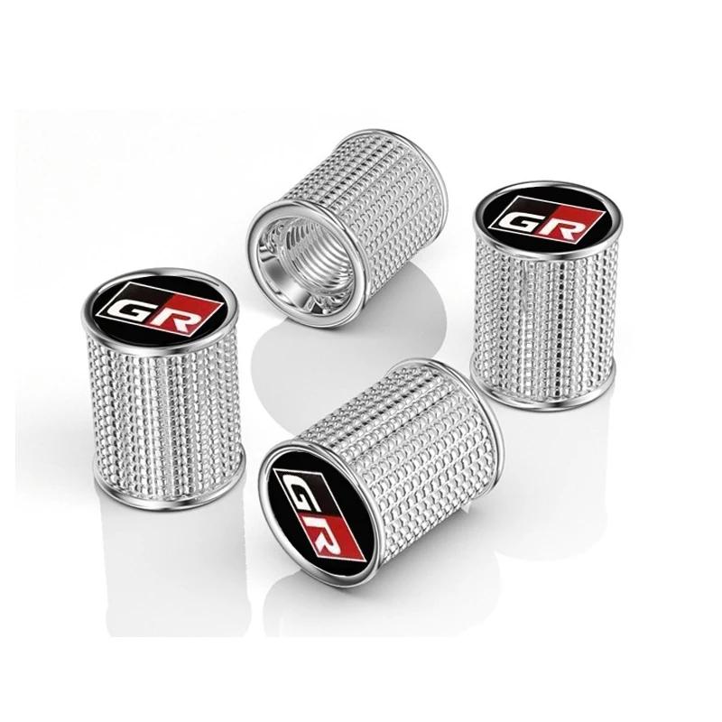 

4pcs/Set Car Aluminum Alloy Wheel Hub Valve Core Cover For Toyota GR Sport C-HR RAV4 Yaris Corolla Camry Avensis Prado Prius серебряный