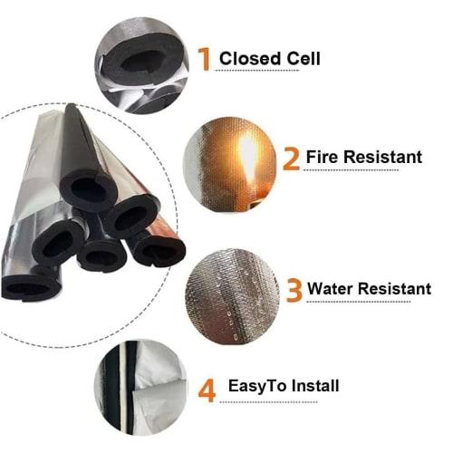 Foam pipe insulation, insulation tubing, freeze protection, 15mm/20mm/30mm thick, inner diameter 22mm-110mm, water pipe insulation cotton cover, flexi