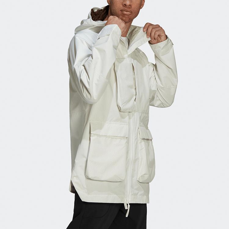 Adidas Xploric R Outdoor Solid Color Long Sleeve Hooded Jacket Men jackets White H65701