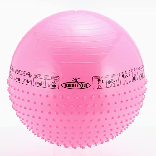 IRONMAN CLUB Half Ivo Yoga Ball, 55cm, Pink, IMC-36, with Pump, for Balance Training
