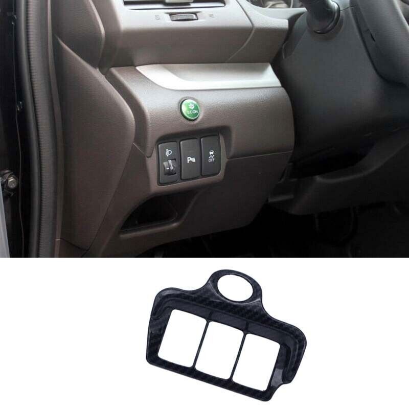 For Honda CR-V CRV ABS Carbon Fiber Headlight Switch Control Frame Trim 2012-16