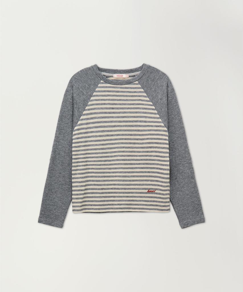 HEEARI Andy Striped Raglan Knit Long Sleeve_Gray