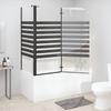 Vidaxl Striped Bathtub Screen, 120X68X130 Cm, Tempered Glass