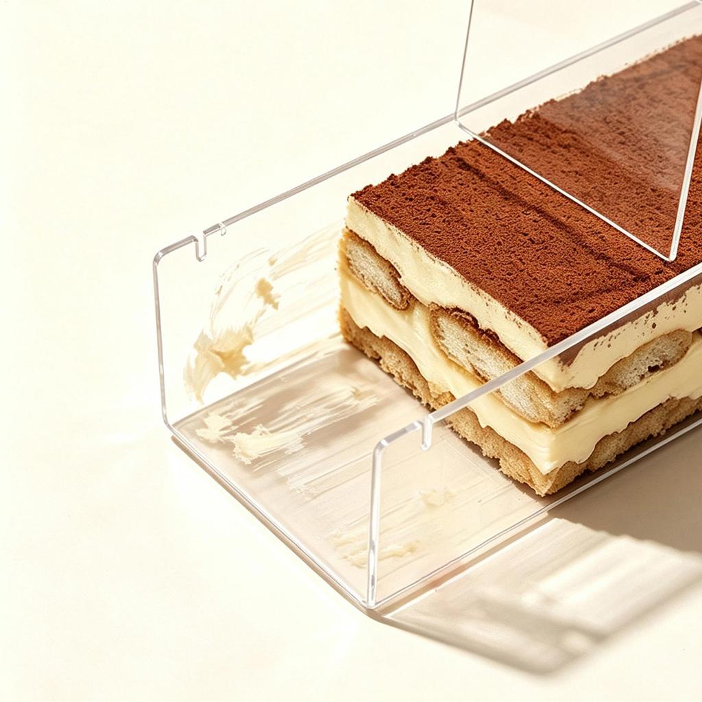 11/11cm Food Grade Acrylic Cake Box w/Lid & Side Panel, Reusable Mousse Mold for Bakers Pastry Chefs, Clear Display Storage Box
