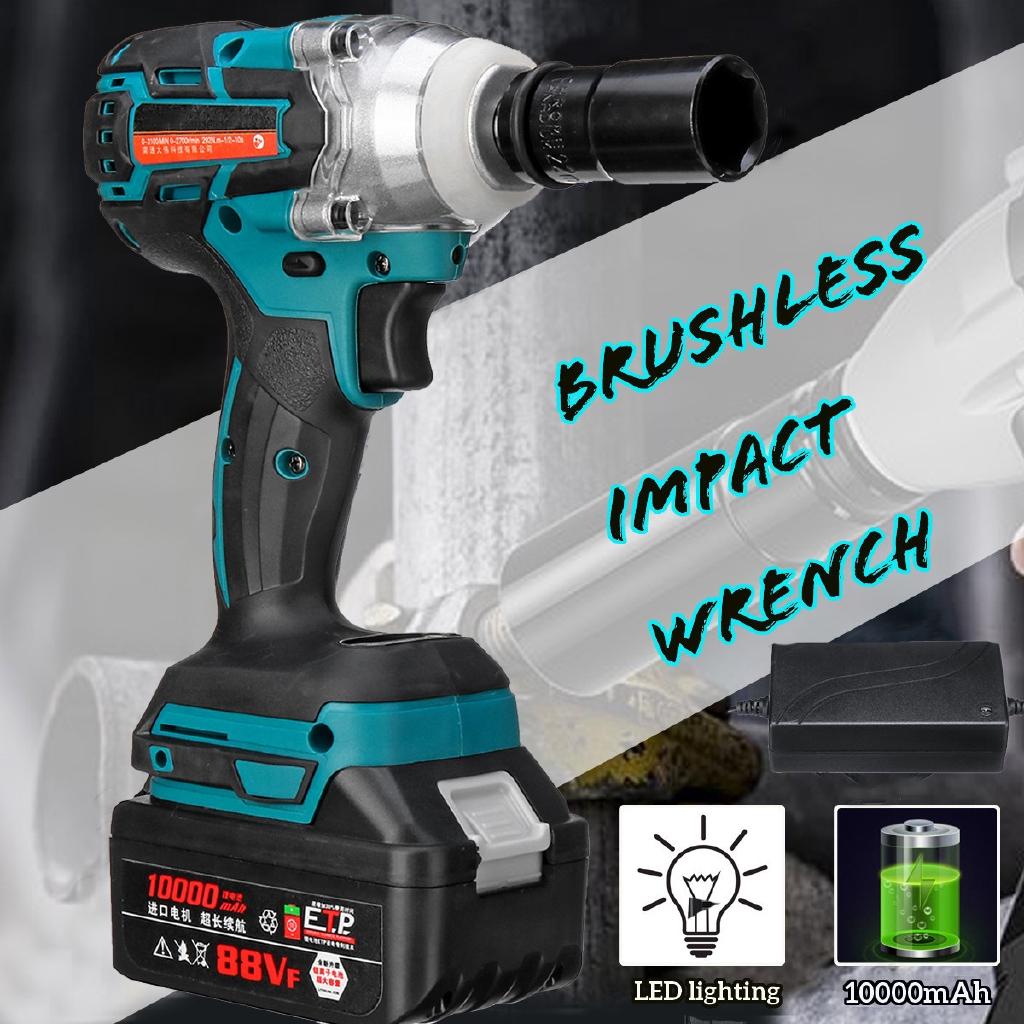 Cordless Electric Impact Wrench Guns 330Nm Max Torque Impact Wrench 21V 10000mah Li-ion 2 Batteries 1 Charger Power Tool