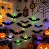 Mysterieuse Huisdecoraties Halloween 3D Verlichte Vleermuis Muurdecoratie, Verwijderbare Vilten Vleermuizen Stickers, Diverse Gemonteerde Versieringen Maat, LED Gloeiend