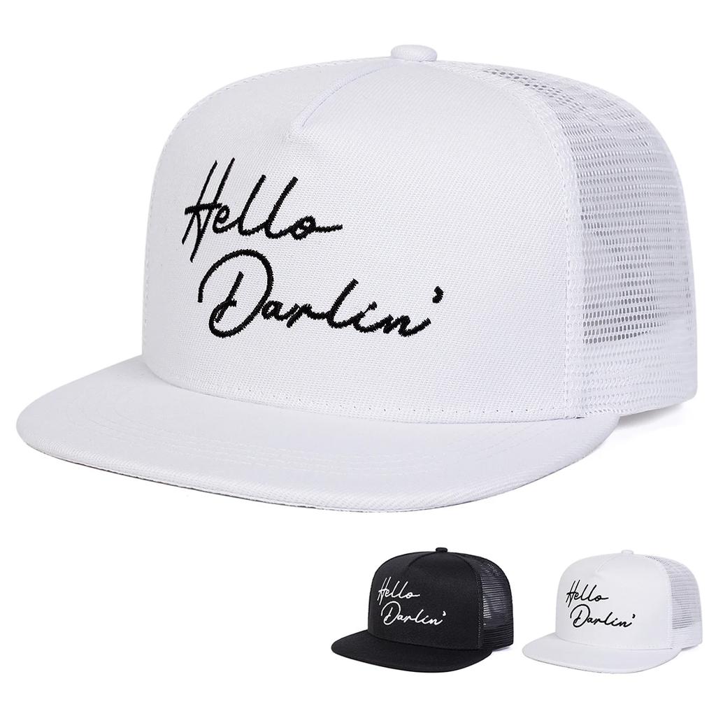 Unisex Hello Darlin Embroidery Hip-hop Net Hats Spring And Summer Outdoor Adjustable Sports Casual Baseball Caps Sunscreen Hat