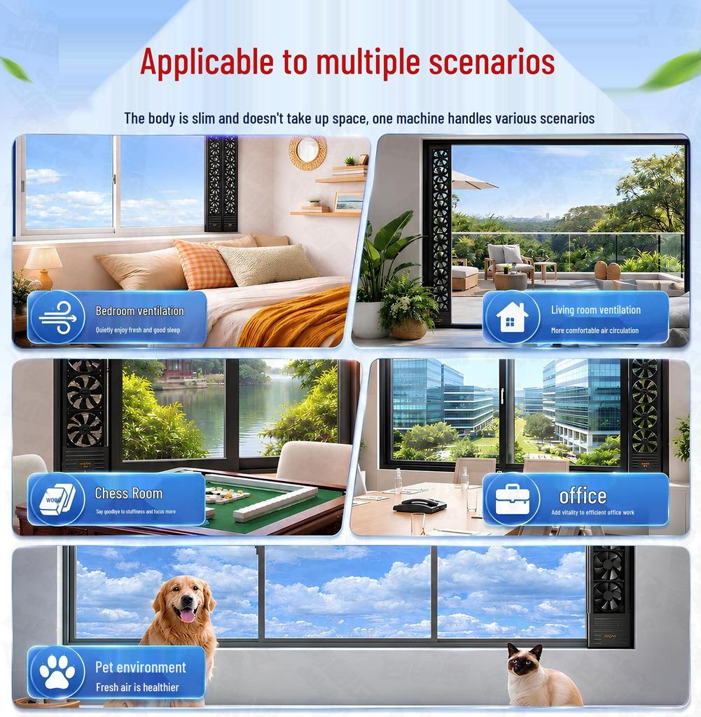 Delefun Silent Window Exhaust Fan, Rainproof & Moisture-Proof, Bedroom Use, 110-220V