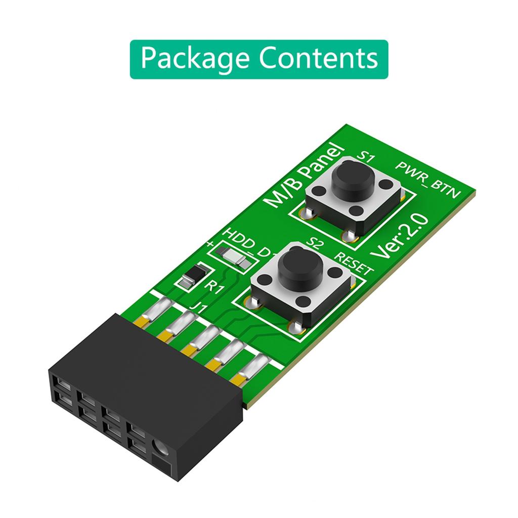 2x5Pin to Reset Button+Power ON/OFF Button Switch Board Adapter with HDD LED Indicator for Desktop PC for WIN7/10/11