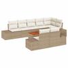 Garden Sofa Set with Storage 9 Pcs Beige and White