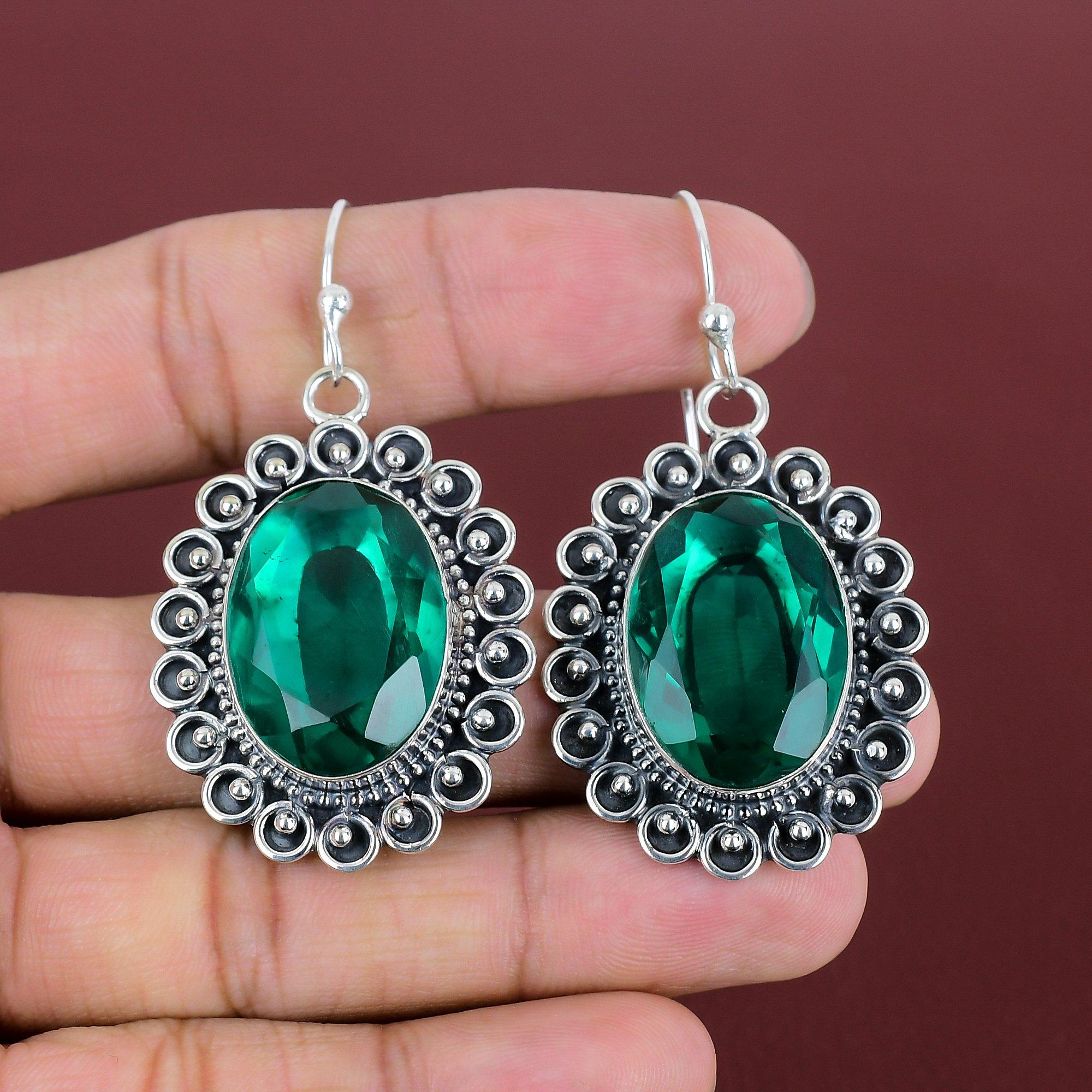 

Faceted Chrome Diopside Earring 925 Sterling Silver Earring Handmade Jewelry Unique Style Earrings Gifts For Women Awesome Gemstone Jewelry