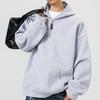Solid Color Half Zip Hooded Sweatshirt Men Loose Casual Daily Pullover Hoodie