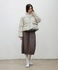 Waiowai Quilted Pleated Voluminous Midi Skirt_Brown
