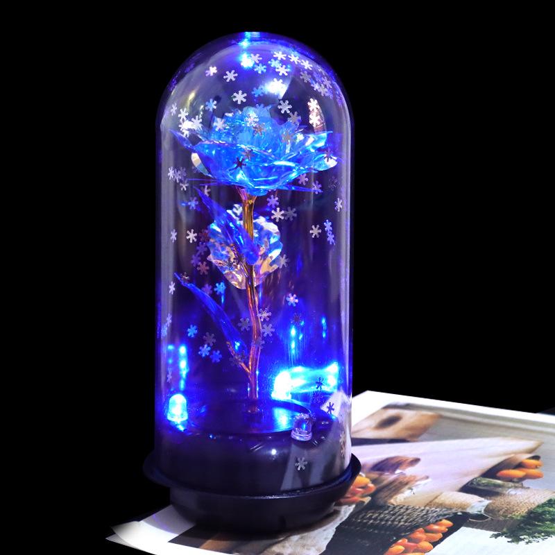 Crystal Glass Rose: Luminous Preserved Flower Music Ornament for Valentine's Day