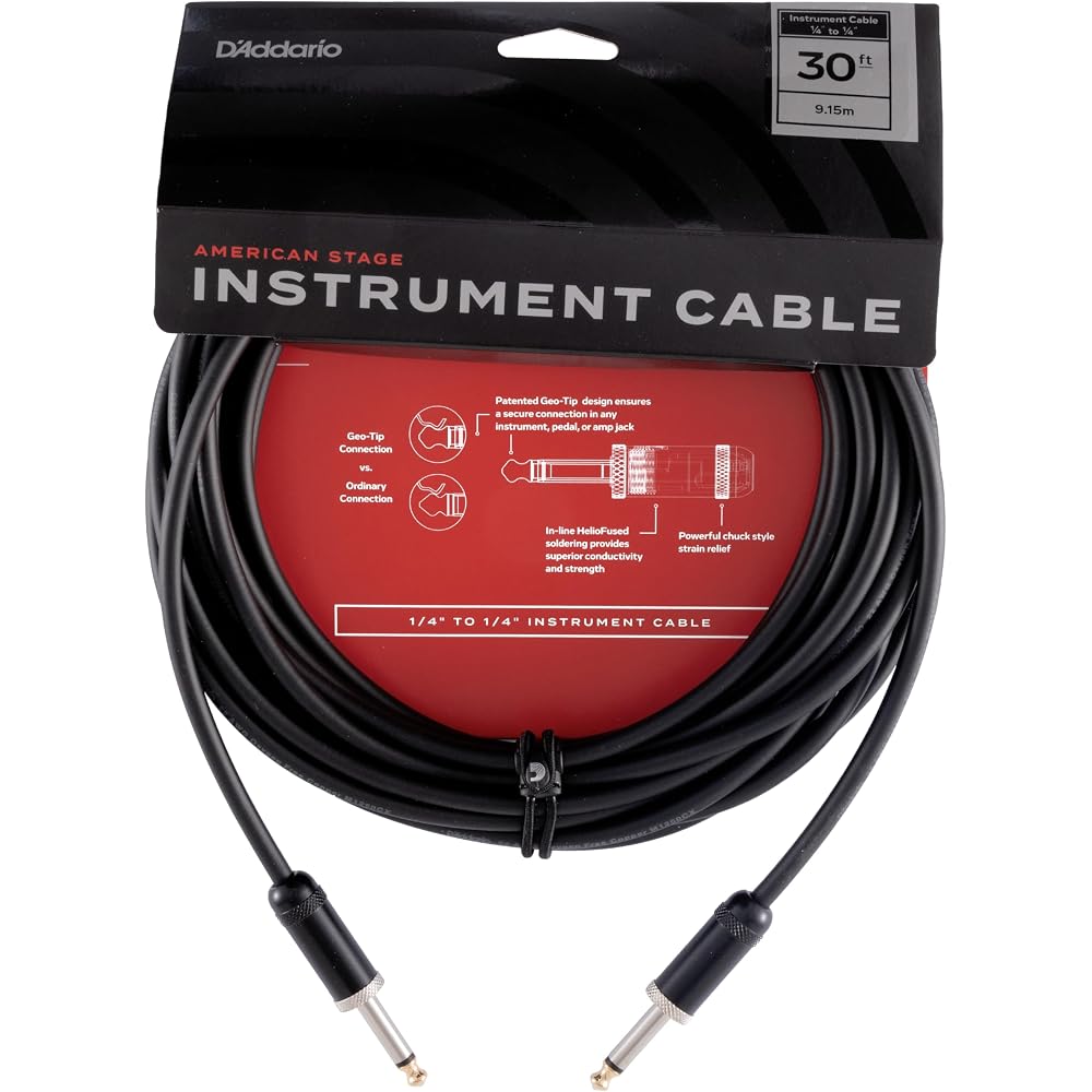 D'Addario Daddario Shield Cable (Guitar Shield) American Stage Instrument Cable PW-AMSG-30 (9.1m ...