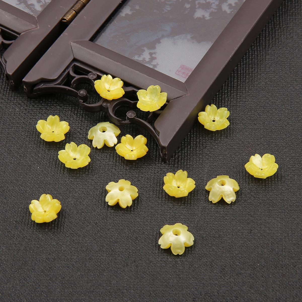 

10 шт., акриловые бусины с имитацией ракушки, цветка, подвески, бусины для изготовления ювелирных изделий, антикварные аксессуары