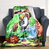 Wild Animals Jungle Flannel Blanket Super Soft Warm Cozy Blanket for Sofa Bed Office Travel All‑Season Home Decor Gift