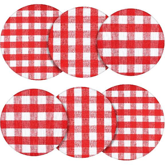 Chinco 6 Pieces Reble Bowl Covers Colorful Elastic Fabric Food Cover for Bowls Food Storage Container Kitchen Picnic (Fruit Style)