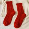 Female Autumn and Winter Thickened Warm Point Yarn Lace Lovely Wool Long Pile Pile Socks