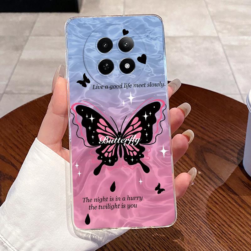 Casing For Realme 12 5G 12X 5G C63 5G Clear Silicone Jelly Soft TPU Back Cover Realme 13 5G Narzo 70X N65 Cute Cat Phone Case