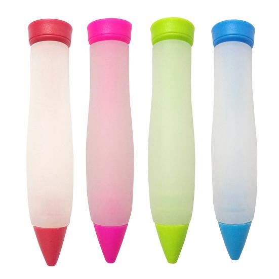 Backdekorationsstift Verdickter Silikon-Spritzbeutelstift Wiederverwendbarer Schokoladen-Marmeladen-Dressingstift für Backen und Salat