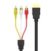 2Pcs/Set RCA Cable HDMI-compatible Male to 3RCA PVC 3 RCA to SCART Adapter for TV