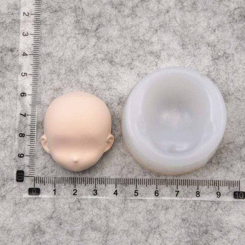 2 Stück Silikon-Gesichtsform für Tonpuppenkopf Zuckerhandwerk Wiederverwendbares Back-Skulpturwerkzeug