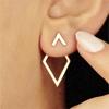 2025 New Removable Stud Earrings for Women Hollow Rhombic Small Earrings Two In One Design V-Shaped Studs Punk Metal Ear Zircon