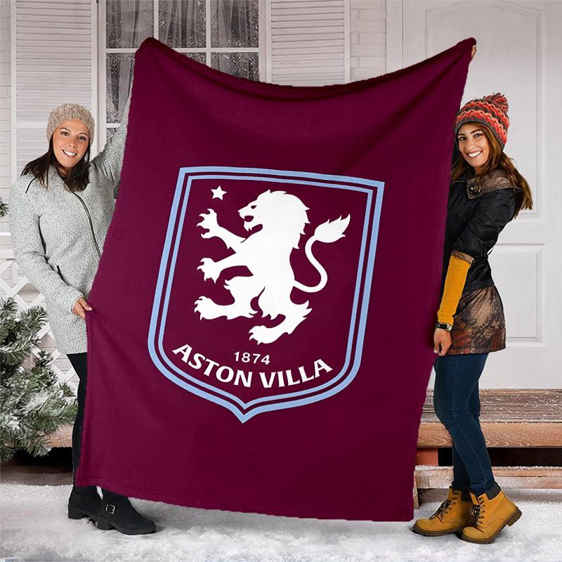 1pc Aston Villa Theme Blanket - Digital Print, Polyester, Cozy for All Seasons, Perfect for Outdoor, and Travel