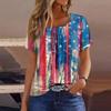 Summer Tops For Women Print For Women O-Collar Short Sleeve Comfy Womens Tops