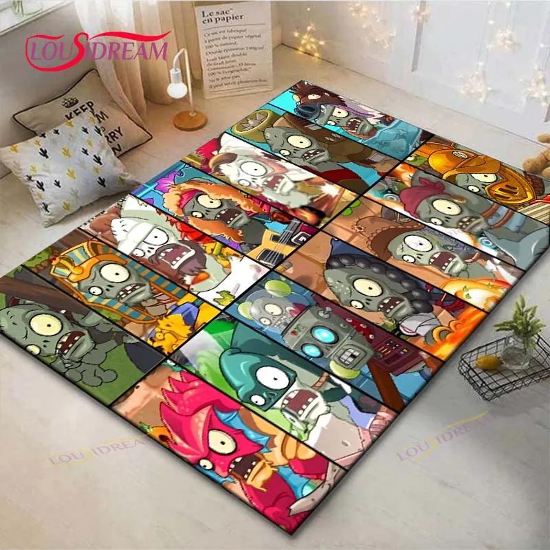 Hot Puzzle Games P-plant Vs Z-zombiee Carpet Outdoor Rug Area Rug Non-slip Carpet Bedroom Decor Carpet for Parent-child paradise