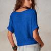 Women's Short-sleeved Knitted Top, Spring/summer Sweater, Openwork Beach Cover-up.