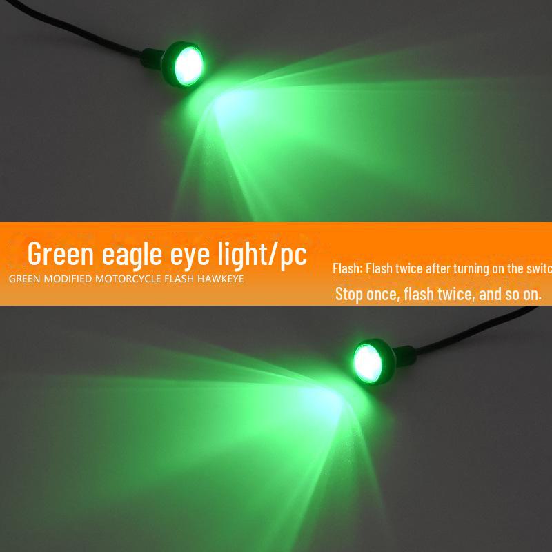 12V LED Eagle Eye Motorcycle License Plate Light - Waterproof, High Brightness, Daytime Running, Brake Light