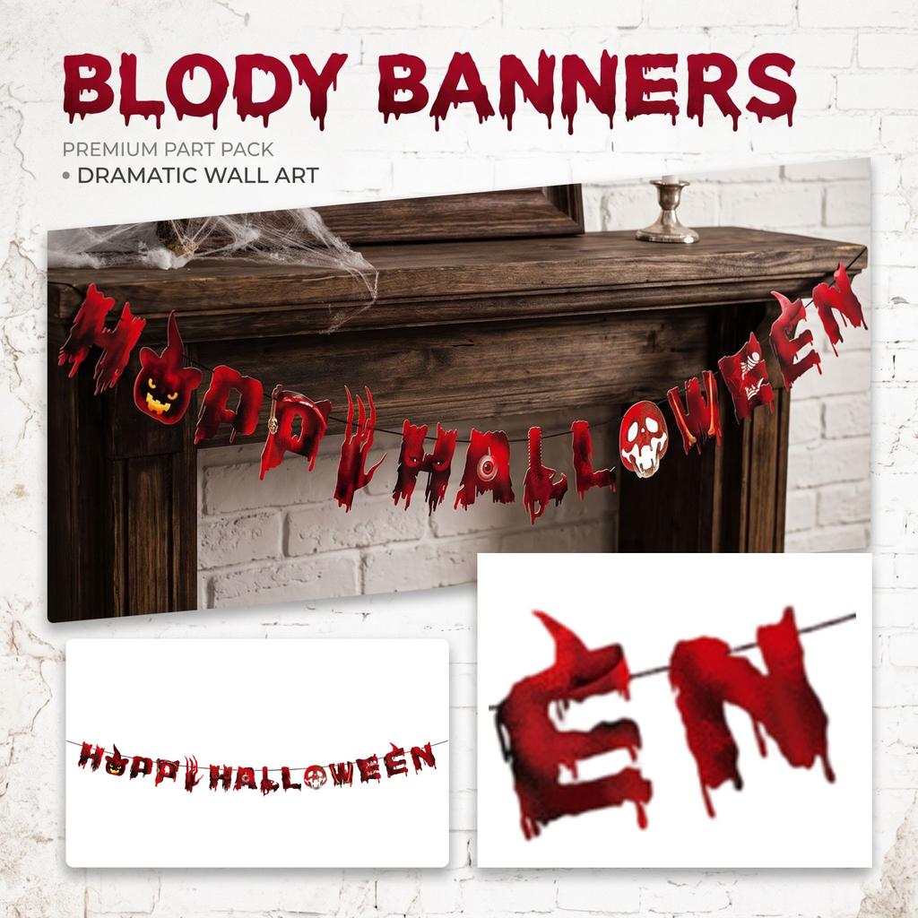 Halloween Horror Theme Party Decoration Bloody Bunting for House Decor
