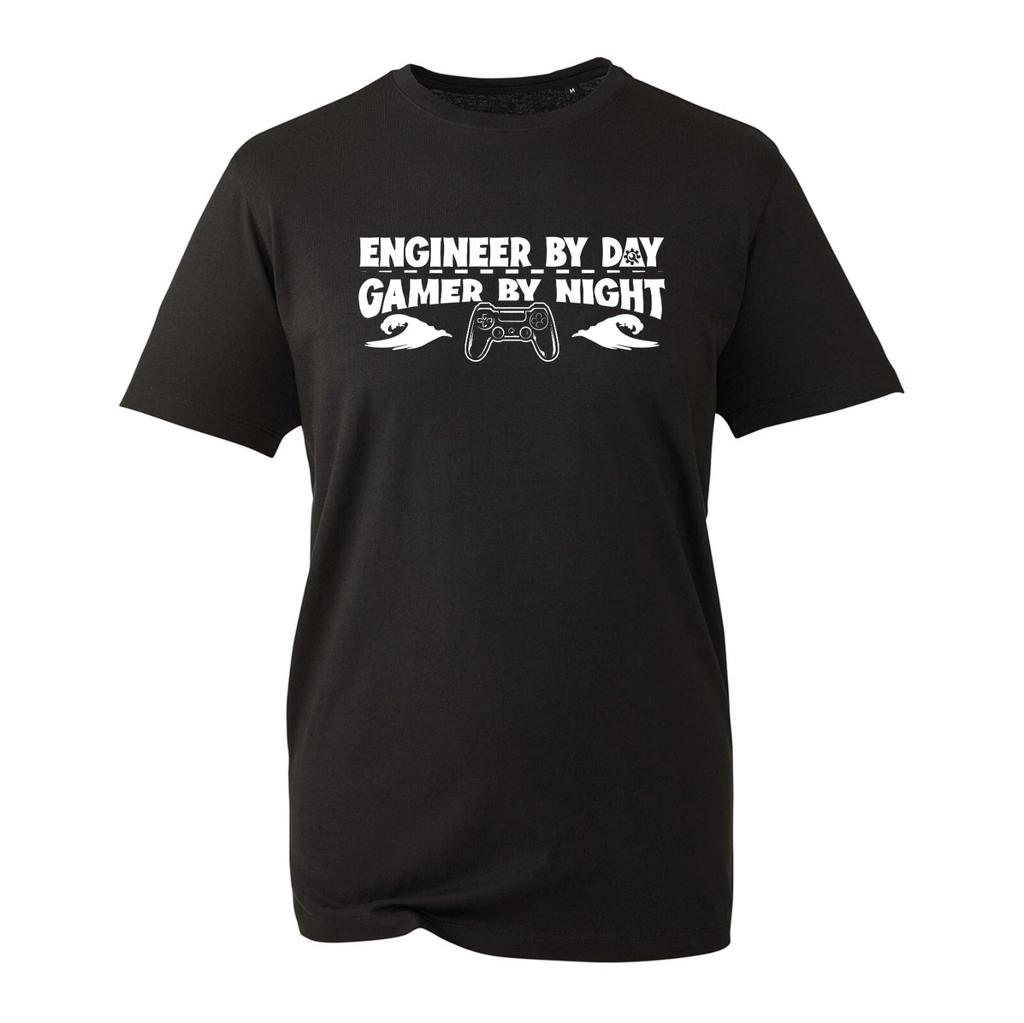 Engineer By Day Gamer By Night T-Shirt Funny Video Game Lovers Engineers Joke