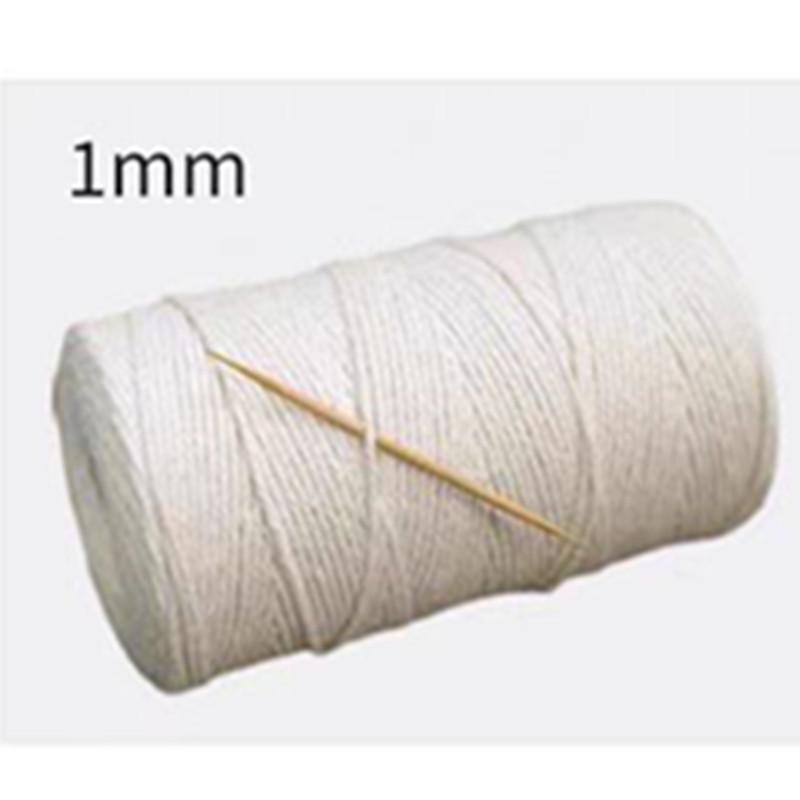 

White Four-Strand Braided Cotton Cord, Various Thicknesses for Decorative DIY Weaving 2mm 400m