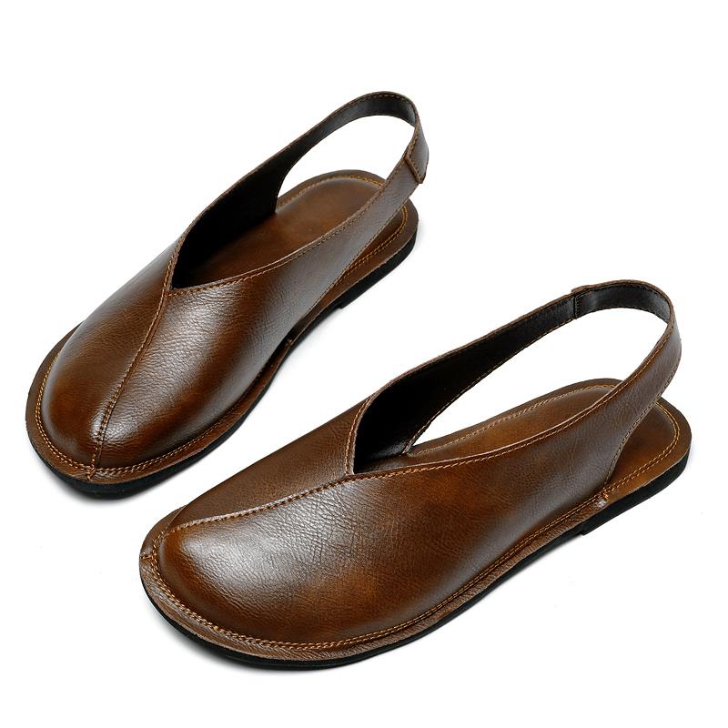 Fashion New Arrival Men's Beach Shoes Summer Men Outdoor Sandals Fashion Trend Non Slip Male Roma Shoes Versatile Casual Leather Flats