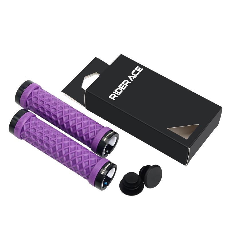 RIDERACE Bicycle Handlebar Grips Soft Rubber MTB Mountain Bike Lock On Handle Bar Cover Shockproof Anti-Slip Ergonomic Cycling