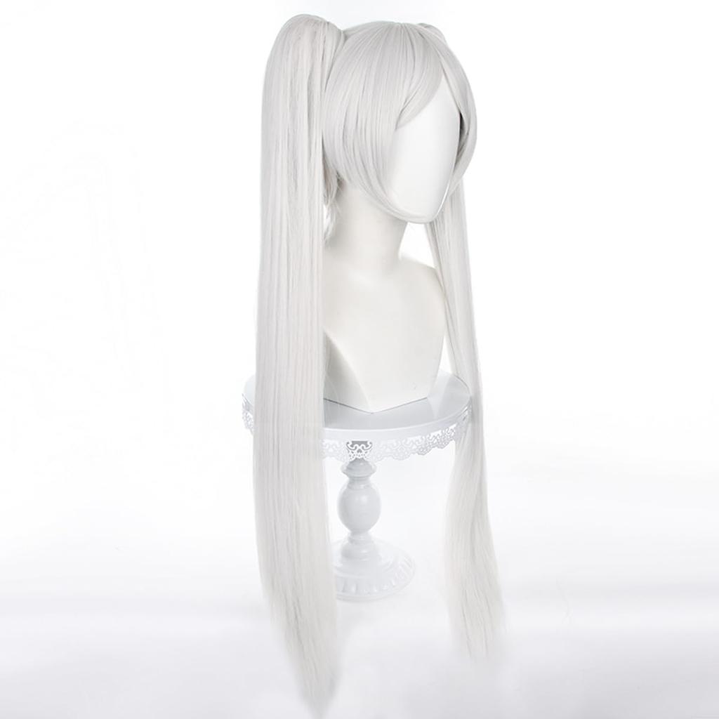 Frieren Cosplay Wig, Silver, Long, Twin Tails, Heat Resistant, for Events, Christmas, Halloween, Costumes, School Festivals, Cultural Festivals,