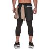 Sporting Pants Men Elastic Breathable Two Piece Running Training Pants Gyms Ankle-Length Pants Quick-drying Men Pants
