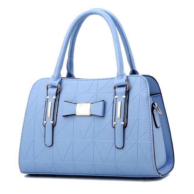 

Женская сумка, модная сумка, новая кожаная сумка, сумки на плечо большой вместимости, повседневная сумка-тоут, простые сумки с верхней ручкой, декор в виде оленя One Size небесно-голубой