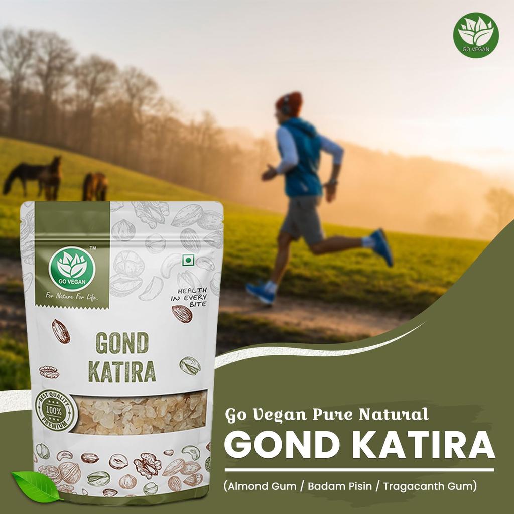 Go Vegan Čistý Přírodní Gond Katira 100g | Tragakantová Guma | Vysoké Chladivé Vlastnosti | 100% Přírodní Superpotravina