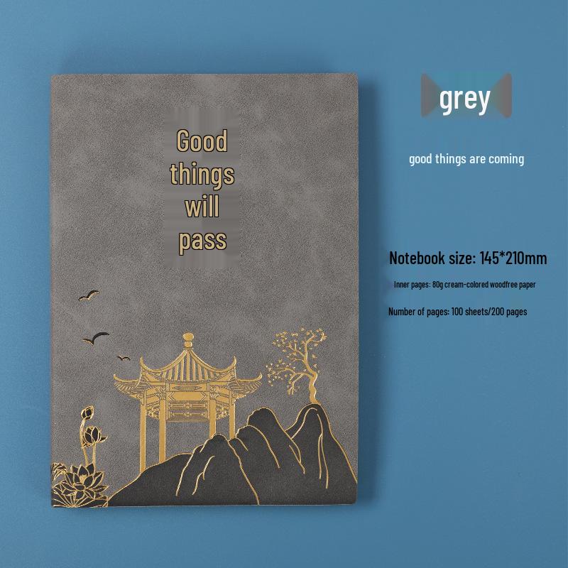 Chinese Style A5 Sheepskin Notebook Gift Set with Custom Logo