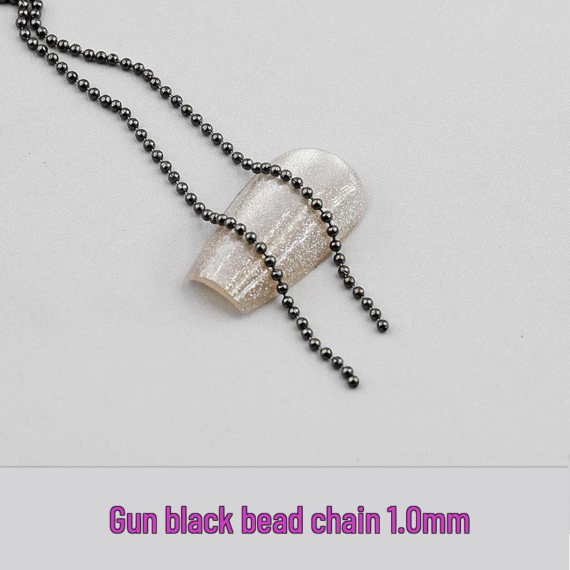 Všestranný extra malý 90cm kovový řetízek s korálky na nail art pro DIY nehtové doplňky