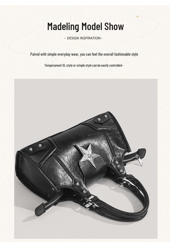 Discarded Star 2026 Y2K Punk Spicy Girl Motorcycle Underarm Shoulder Handbag