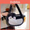 Penguin Plush Tote Bag For Girls With Soft Faux Fur And Zipper Interior