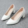 2026 Vielseitige Weiße Französische Plateauschuhe für Damen - Bequeme High Heels für Frühling/Herbst