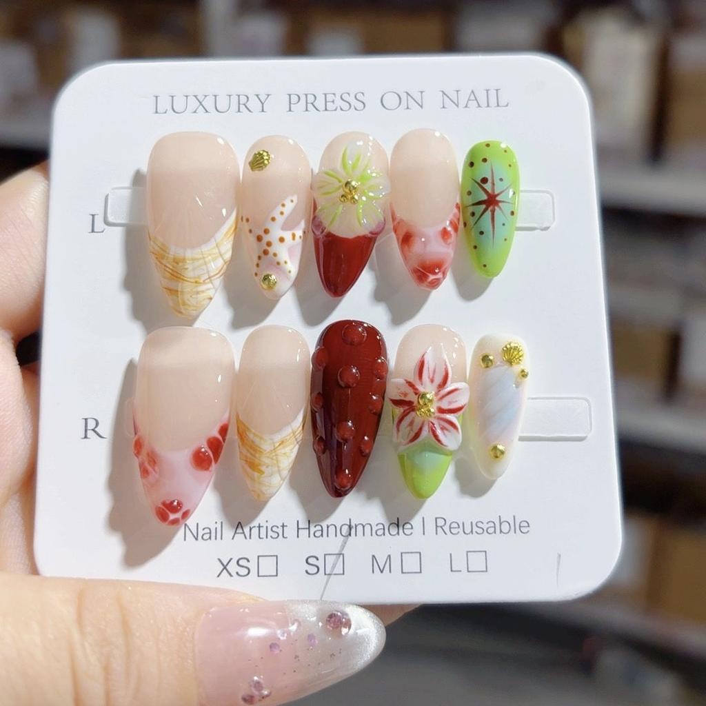 Uñas Postizas Francesas Hechas a Mano Placas de Arte para Uñas Productos Terminados Uñas Postizas Populares