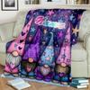 1PC Custom Name Gnome Party Stars Outdooor Flannel Blankets Throw Blanket All-Season Throw Gift Bedspread for Couch, Bed, Camping Holiday Birthday Gif