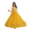 Fashion Basket Georgette Embroidered Anarkali Gown for Women Yellow